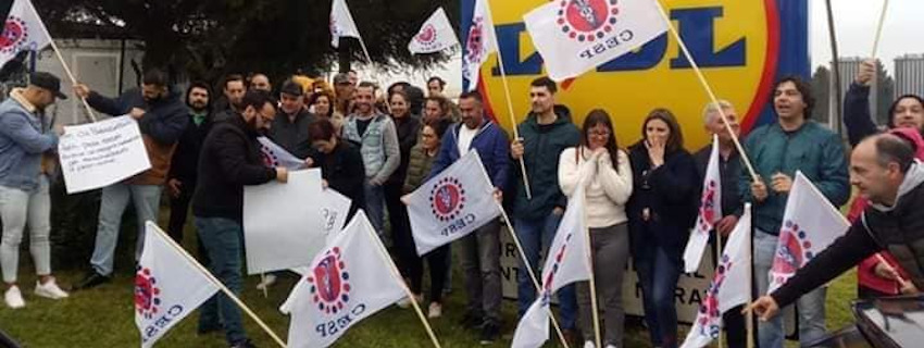 Solidariedade com os trabalhadores do E.leclerc em Amora e do entreposto do Lidl na Marateca