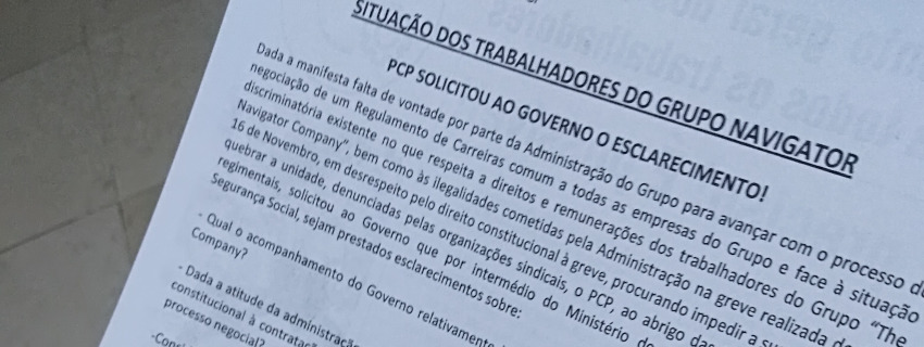 Contacto com os trabalhadores do Grupo "The Navigator Company"