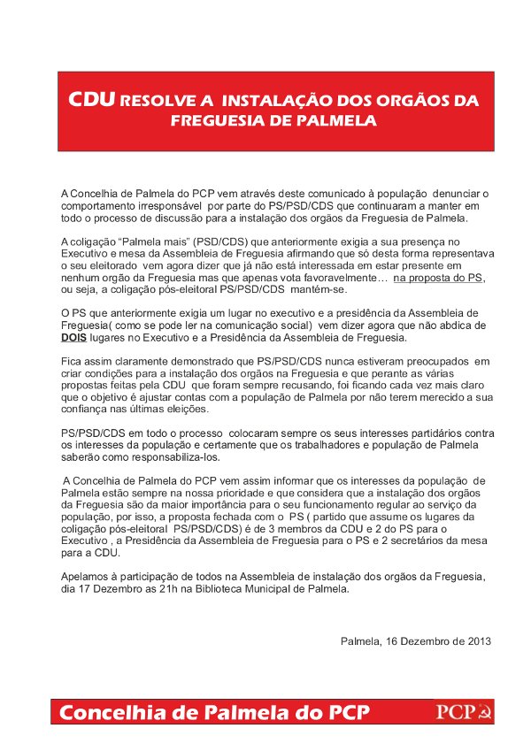 comunicado palmela